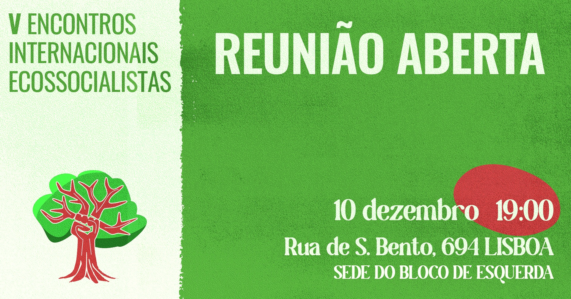10 Dezembro | Reunião Aberta – Ecossocialismo: o que é? como alcançá-lo?